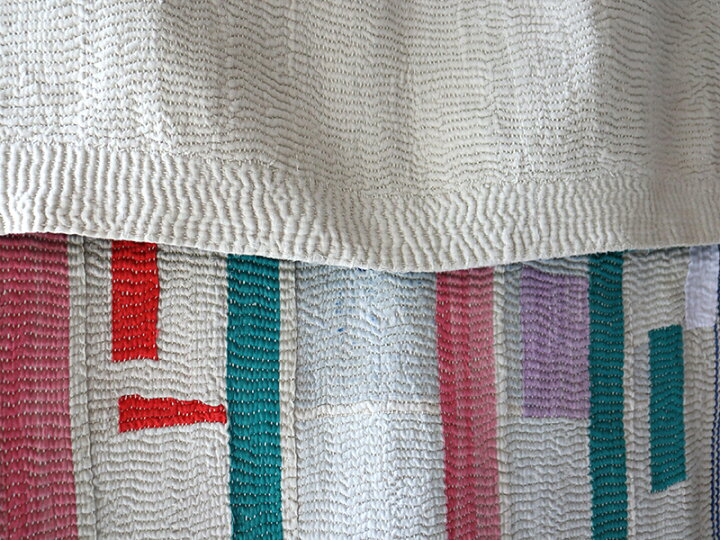 楽天市場】インド カンタ刺繍 パッチワーク/ラリーキルト 古布  