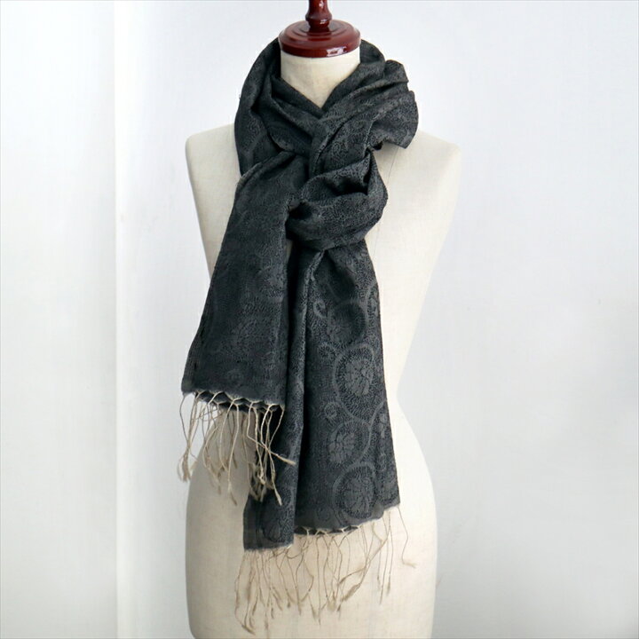 楽天市場】シルクストール 大判ストール 手刺繍 214×71cmカンタ刺繍  