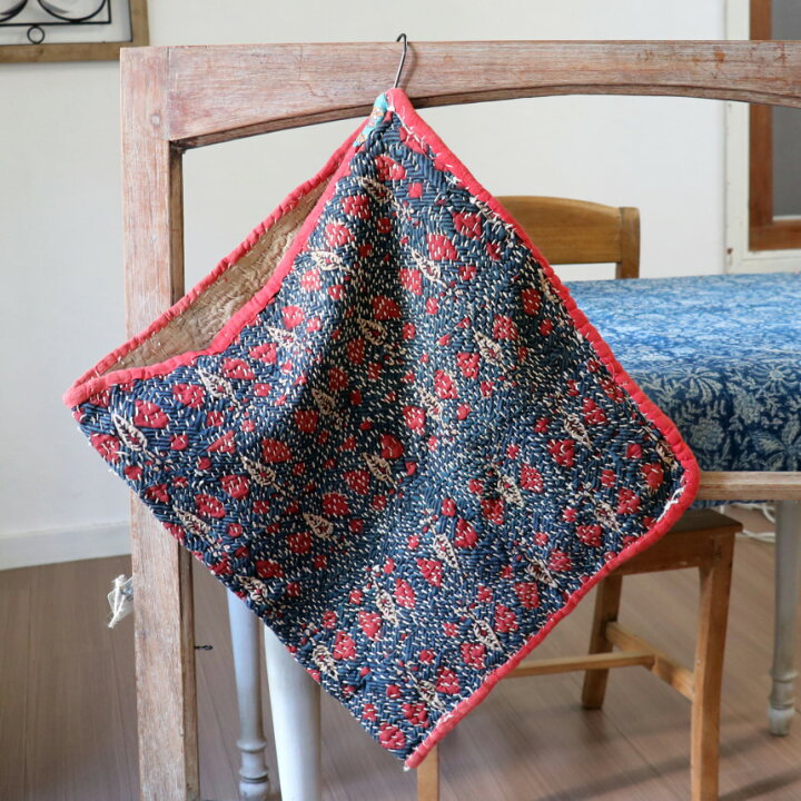 インド 刺繍布 袋もの 45 41cmグジャラート バンジャラ族 ガラタバザール キリム ラグ