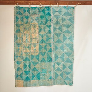 �C���h�@�J���^�h�J �p�b�`���[�N �����[�L���g ���B���e�[�W174×145cmKantha embroidery India �O���[���@�^�C��