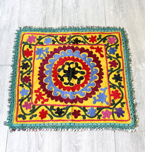 y15%OFFN[|ΏەizI[hXUj(XUj)EEYxLX^̎hJz@Uzbekistan Suzani38×40cmCJ[Eu[Ebh̑傫ȉԁ@^p[c/~jTCY