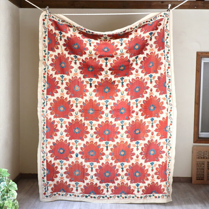 楽天市場】スザンニ刺繍 Uzbekistan Suzani アンティークリ 