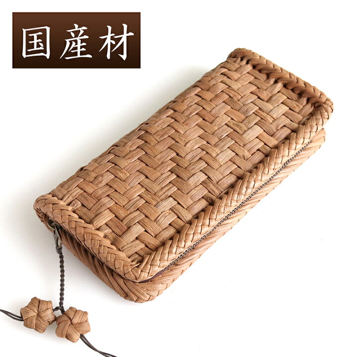 楽天市場】【国産材】やまぶどう 長財布/網代編み 本革/花根付  