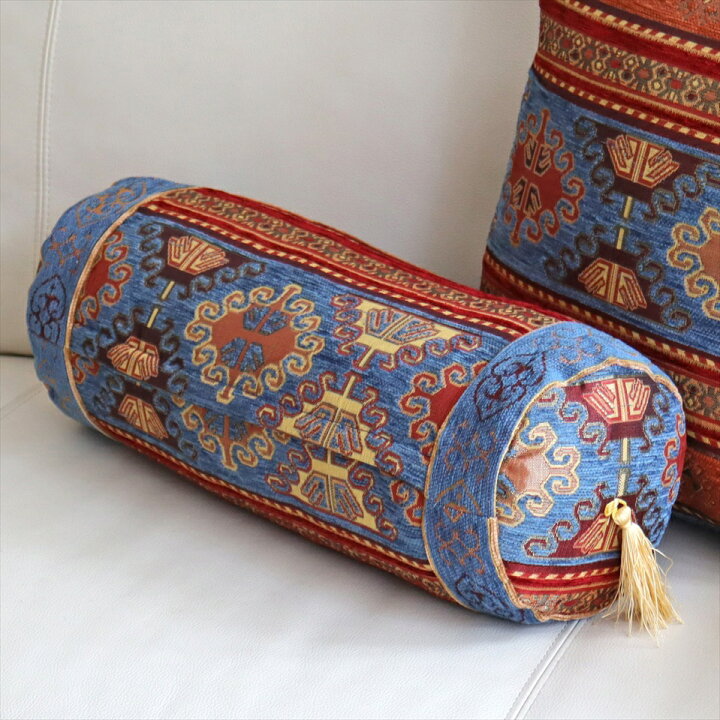 新品❗️トルコ製 イスタンブール ボルスター 円筒形 クッションカバー