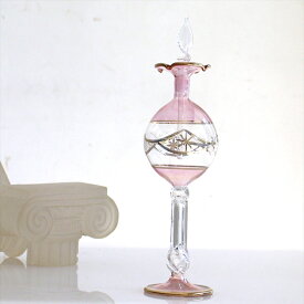 【10%OFFクーポン対象品】エジプトガラス香水瓶・クリスタル Egyptian Purfume Bottle　 24cmピンク