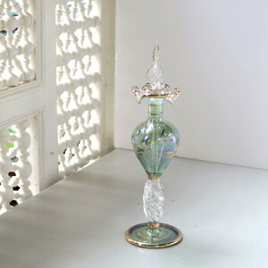�G�W�v�g�K���X�����r 18cm�@Egyptian Perfume Bottle�@�O���[���@�N���X�^���X�e��