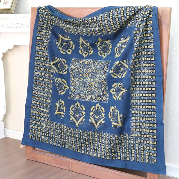 楽天市場】【15%OFFクーポン対象品】アジュラク染 ブルー 110×110cm 