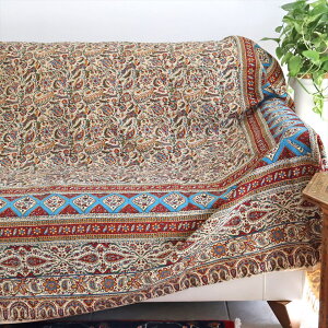 【15%OFFクーポン対象品】ペルシャ更紗 ガラムカール 268×203cm アンティークデザイン 花と鳥 ソファーカバー ベッドカバー