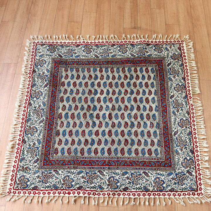 楽天市場】ペルシャ更紗 アンティークデザイン イラン手染め布 81x79cm 