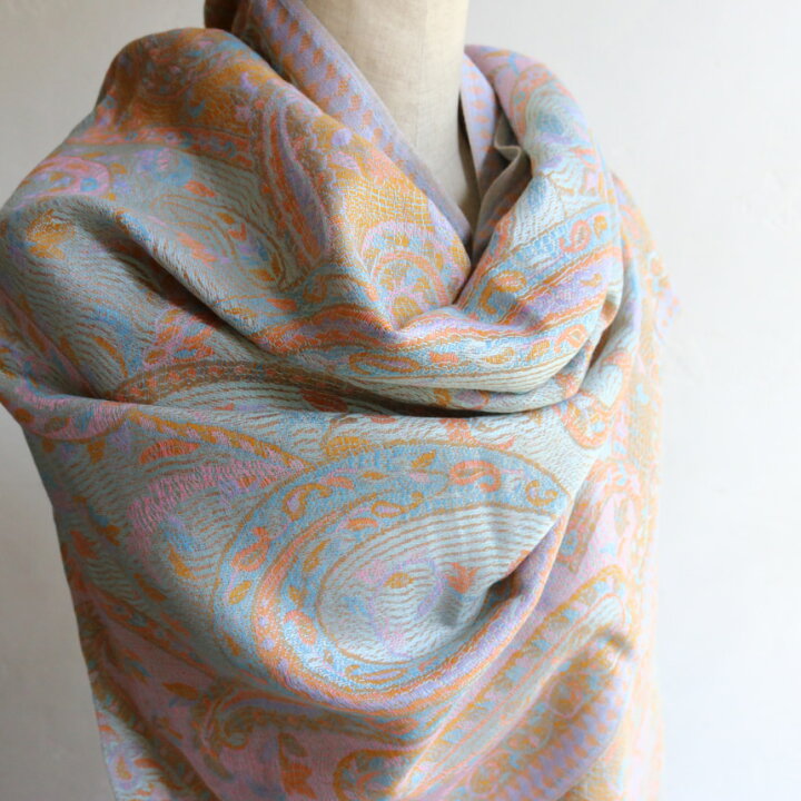 楽天市場】ペイズリー柄の大判ストール 艶のあるなめらかなヴィスコス  