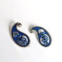 BABYLONE Paris, バビローヌ　イヤリング（クリップ）Gypset Collection　ブルー/ペイズリー