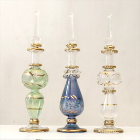 【10%OFFクーポン対象品】ガラス エジプト香水瓶 3本セット　クレオパトラ　Egyptian Perfume Bottle