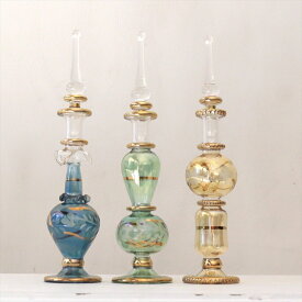 【10%OFFクーポン対象品】ガラス エジプト香水瓶 3本セット　クレオパトラ　Egyptian Perfume Bottle