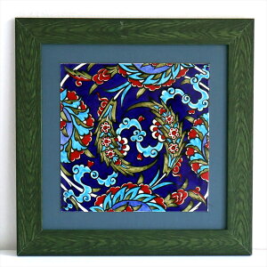 �g���R���� �菑���^�C�� 1���z H32×W32×D1.5cm �t�����[�f�U�C�� Turkish Hand Paint Tile
