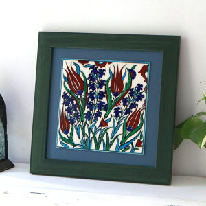 �g���R���� �菑���^�C�� 1���z H32×W32×D1.5cm �`���[���b�v Turkish Hand Paint Tile