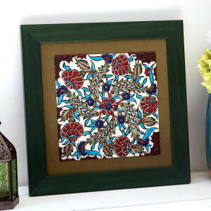 �g���R���� �菑���^�C�� 1���z H32×W32×D1.5cm �J�[�l�[�V���� Turkish Hand Paint Tile