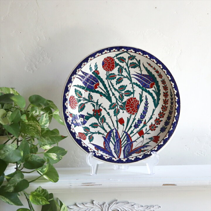 楽天市場】【15%OFFクーポン対象品】プレート30cm 手書き絵皿 トルコ 