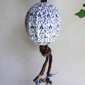 トルコ/キュタフヤ陶器・手描き絵付けの飾り玉ラージサイズ13cmブルーフラワー