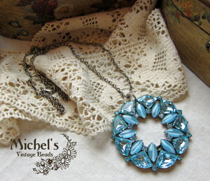 �y10%OFF�N�[�|���ΏہzVintage Beads Neckrace ���B���e�[�W�r�[�Y�E�y�A���C���y���_���g