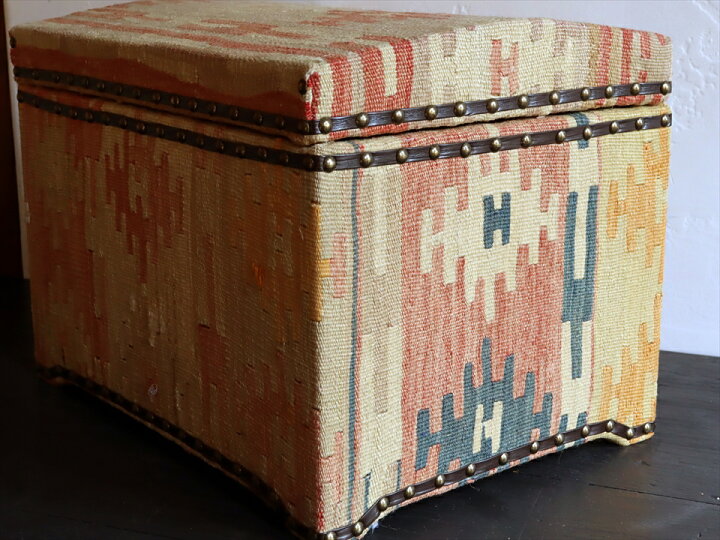 楽天市場】オールドキリム木製家具宝箱 H34×W46×D34cm Lサイズ 