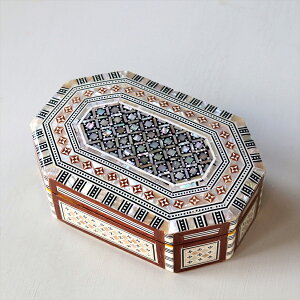 GWvgWG[{bNX W14.5×H5.5×D10cm p`EMother of Pearl Jewelry Box Octagon/