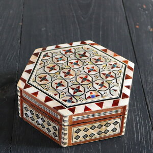 GWvgWG[{bNXZp` Mother of Pearl Jewelry Box Hexagon/