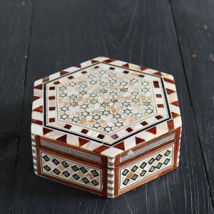 GWvgWG[{bNXZp` Mother of Pearl Jewelry Box Hexagon/