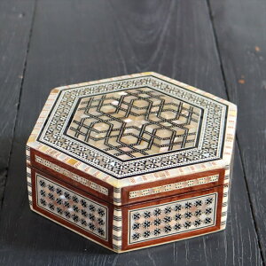 GWvgWG[{bNXZp` Mother of Pearl Jewelry Box Hexagon/