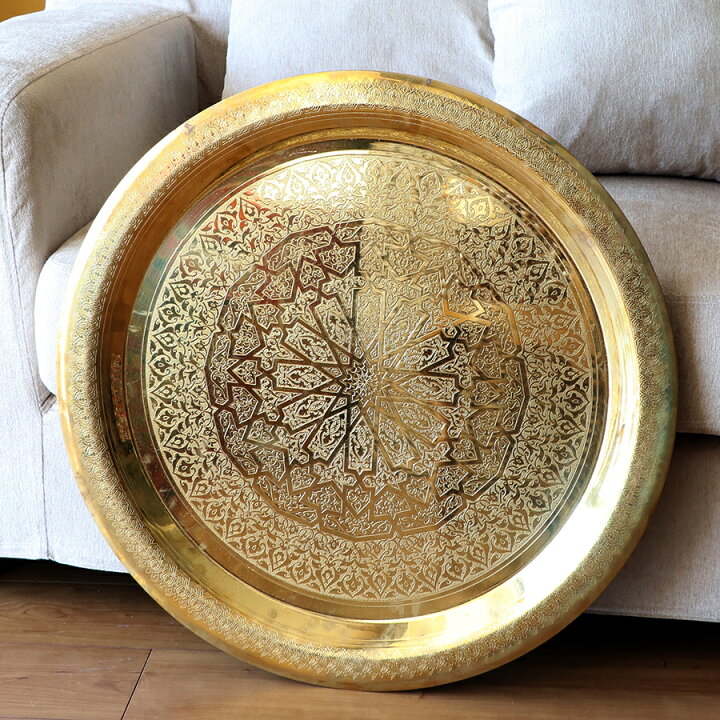 楽天市場】エジプト銅製のトレイ・丸盆直径60cm Egypt round tray 