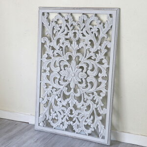 ؒؐpl`H91×W60×D2cmEAxXNfUC[tEO[/wood carving arabesque design gray