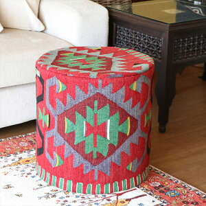 �I�[���h�L�����v�t�@�L�����X�c�[�� �V�����_�[ Old Kilim Pouf Cylinder �C�[�u���A�C�@�t���A�N�b�V���� �I�b�g�}���v�t�y���ȕʔ���z