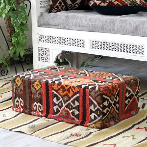 �I�[���h�L�����v�t�@�L�����X�c�[�� ���N�^���O���y���ȕʔ���z Old Kilim Pouf Rectangle�E�N�b�V�����J�o�[�E�t���A�N�b�V�����I�b�g�}���v�t�E�J���X
