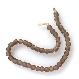 アフリカ・クロボビーズ(再生ガラスビーズ）　スモーキーブラウン/1連　African glass beads, GAHANA 【クリックポスト利用可】