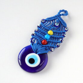 青い目玉のお守りNazar Boncugナザルボンジュウ5.5 cm組み紐飾り【トルコお土産】