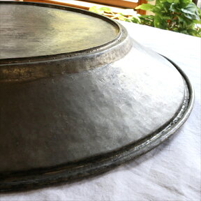 アンティーク・アナトリアの家具銅製のトレイ・丸盆直径60cm/手作り・手彫りTurkishNomadicroundtray,Moroccantraytable,Handmade