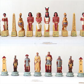 チェス駒　32ピース チェスセット　フィギュア　11cm古代エジプト vs ローマ帝国