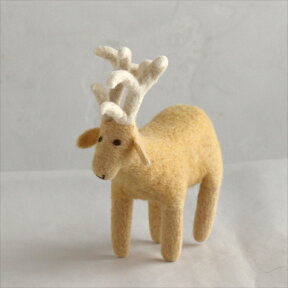 フェルトのぬいぐるみ・シカ・Lサイズ/キルギス製KyrgyzstanFeltanimal・Deer/Lsize