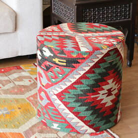 【15%OFFクーポン対象品】オールドキリムプフ・シリンダー Old Kilim Pouf Cylinder イーブルアイ・プフクッション・オットマンプフ【中綿別売り】