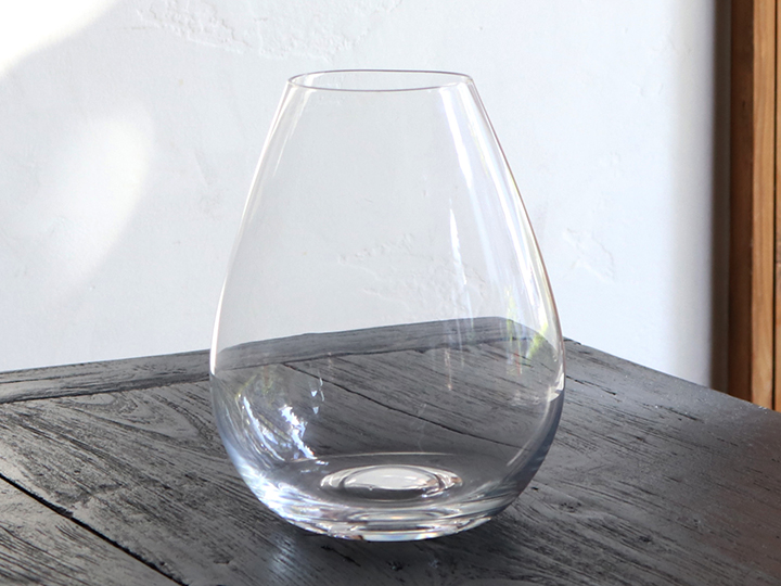 楽天市場】フラワーベース 花瓶 ガラス シンプル しずく型 直径14×高さ 