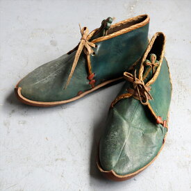 【15%OFFクーポン対象品】アナトリアンフォークシューズ～19世紀の製法で作ったオリジナルの革靴グリーン デザートブーツ サイズ37