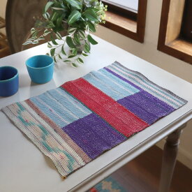 テーブルマット カンタ刺繍 インド刺し子ヴィンテージカンタ