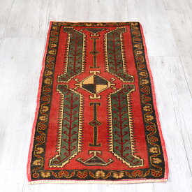 トライバルラグ・トルコ絨毯　108×52cmヤストゥク　手織りヴィンテージラグ　コンヤ・エミールガジ