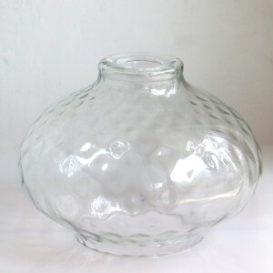 ガラスシェード ウォルナットクリア ディンプル インドガラス 口径40mm内ねじ式用