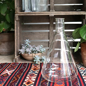 ガラスの三角フラスコ・10L・透明クリア・手吹き・理化学ガラスシェード・天井照明・フラワーベース/Chemistry Glass Conical Flask