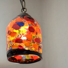 ベネチア　ガラスシェード・ペンダントライト /Venetian Glass Shade Lightφ12.5cm/autunno/E17・25W電球付属