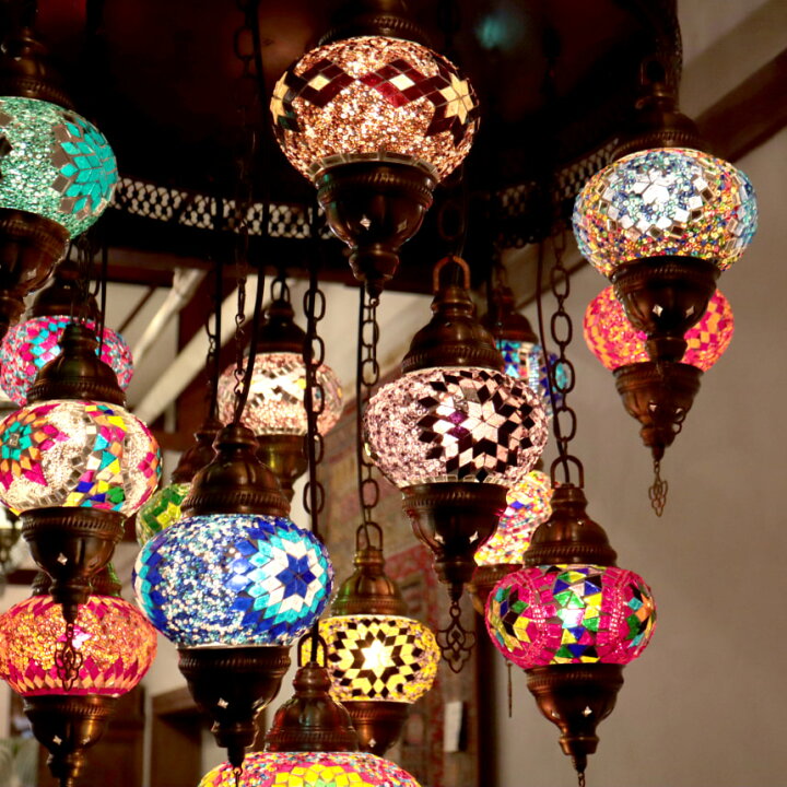 楽天市場】トルコランプ モザイクランプ シャンデリア 17灯 全高123cm  