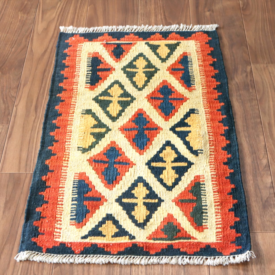 カシュカイ族の手織りキリム ミニ 76×45cm-