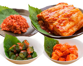 初回のお客様限定。赤字覚悟の高麗食品キムチお試しキムチ4種セット。当店の味を知ってもらいたくて御用意しました。白菜300g、胡瓜200g、チャンジャ60g、大根300g【冷蔵】【送料無料】