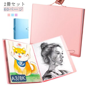 作品 収納 賞状 A3サイズ 2冊セット 60ページ 防水 大容量 ホルダー ケース 整理 保存 卒業記念 卒園記念 幼稚園 保育園