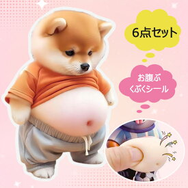 「柴田犬おなかボンボン・超かわいい」おなかぷにぷにシール キャラクター 3D立体シール お腹シール おなかシール おはじきシール ご褒美シール 可愛い 立体 3D 2枚/4枚/6枚 日記帳用 携帯電話飾り キラキラ 女の子向け ごほうび 贈り物 3Dシール 手帳